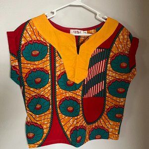 Women's top from West Africa - Super colorful and uniquely patterned